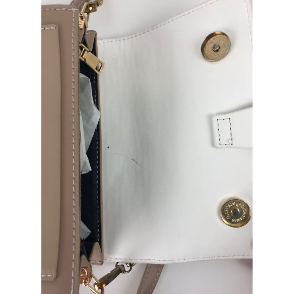 Colorblock Crossbody Bag w/Gold Chain Strap & Adjustable Leather Shoulder Strap - Picture 8 of 15